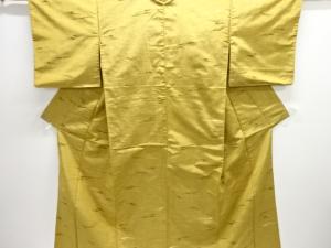 アンティーク　抽象模様織り出し手織り紬着物